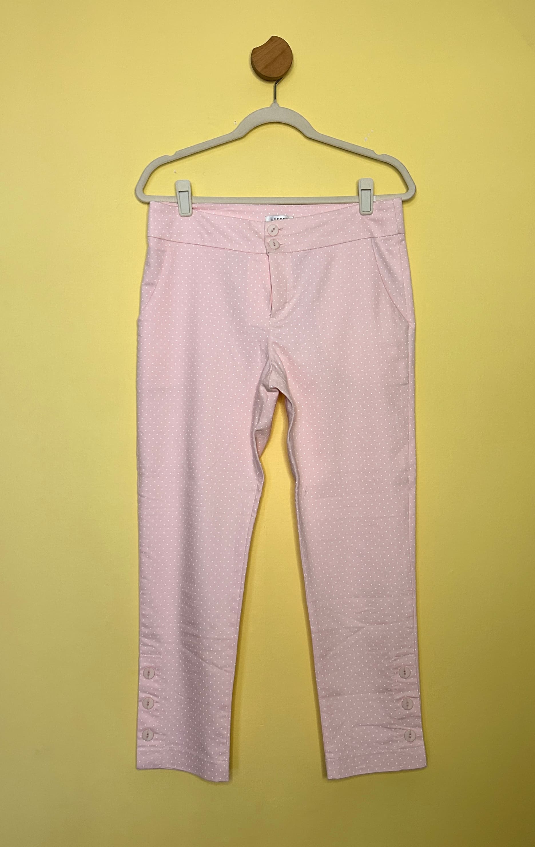 Calça capri alfaiataria reta poá 