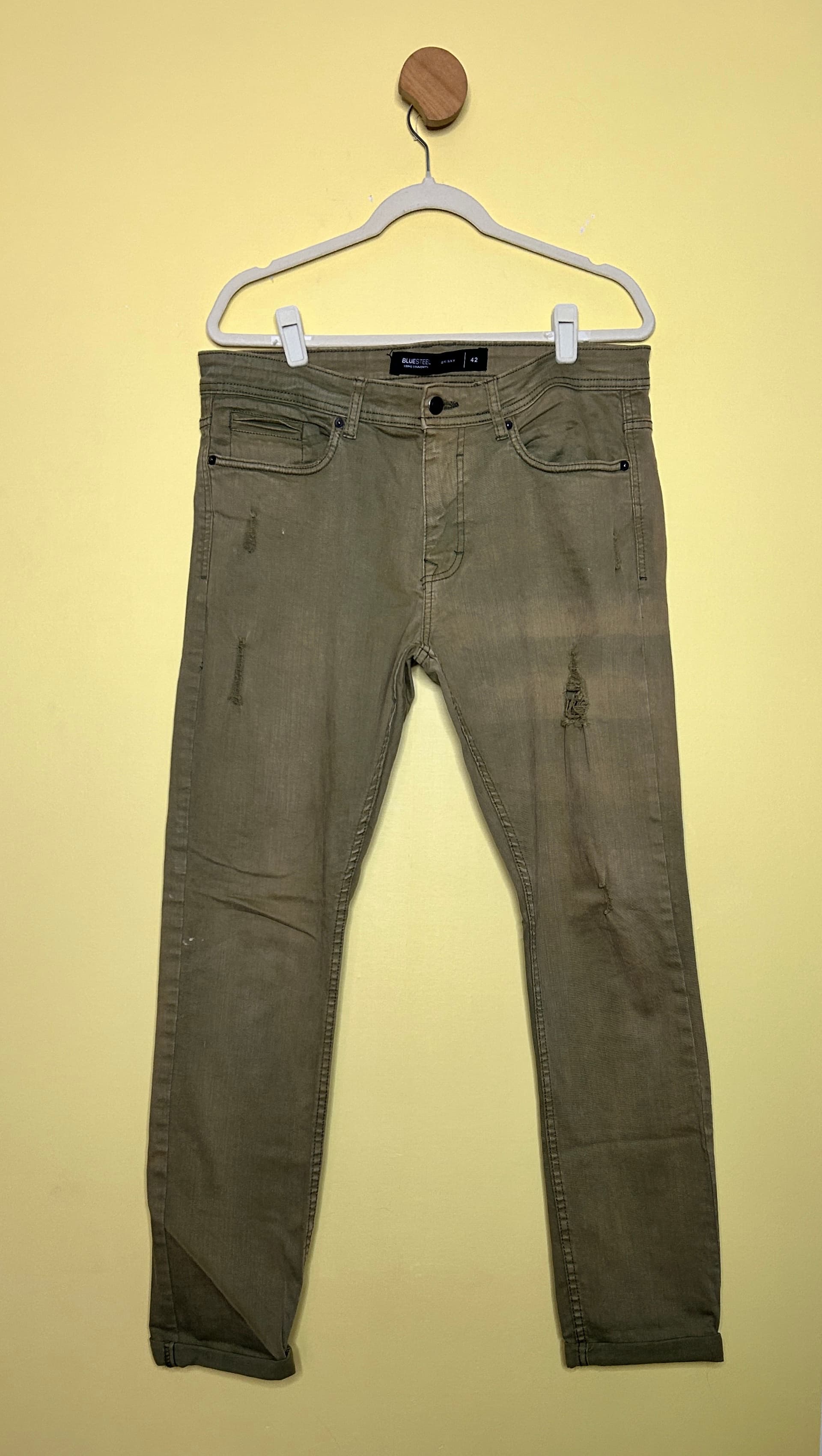 Calça jeans skinny verde