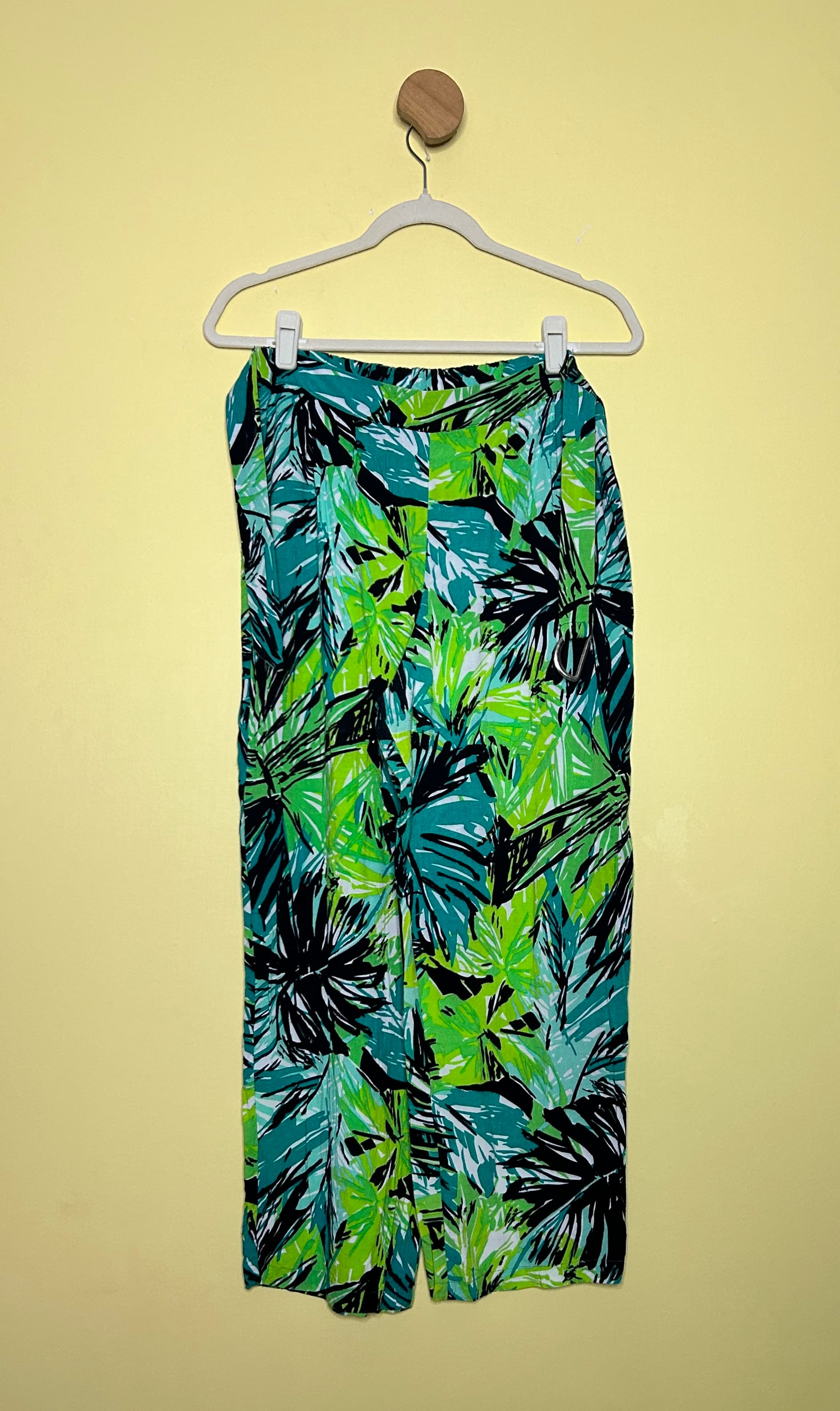 Calça estampada viscose com cinto