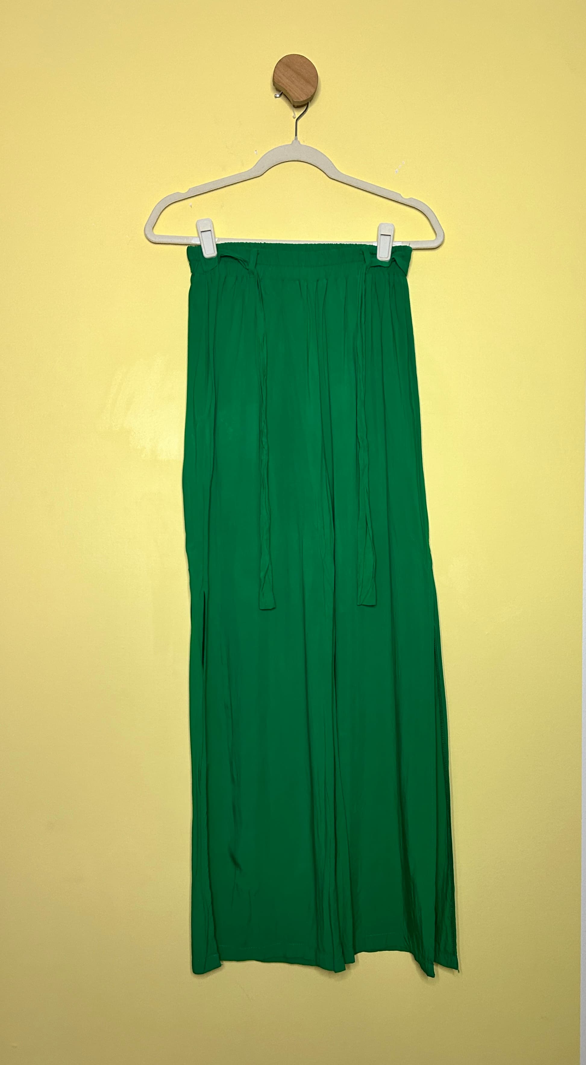 Calça wide leg viscose