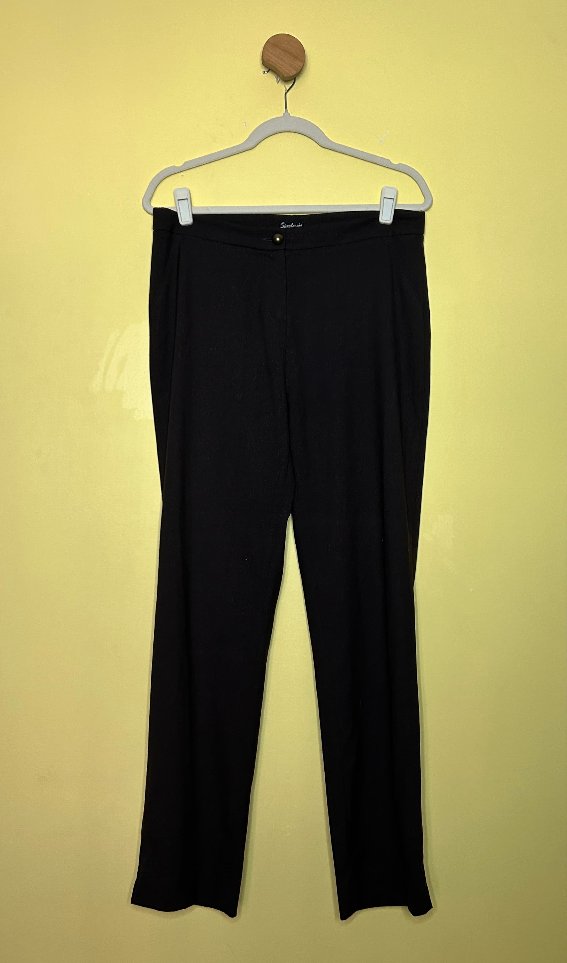 Calça social reta gliterizada