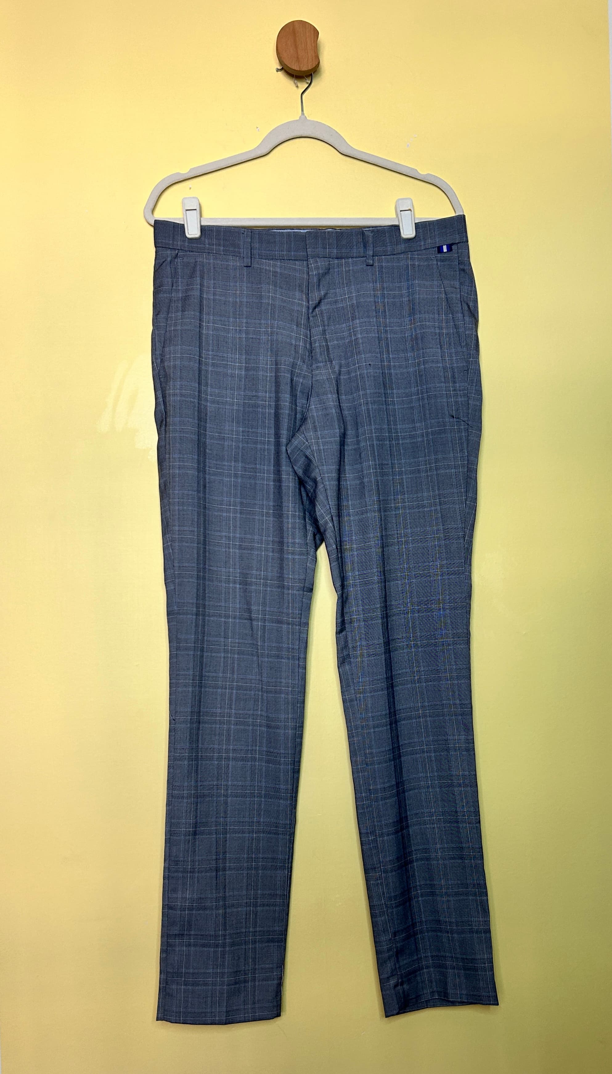 Calça social xadrex super slim