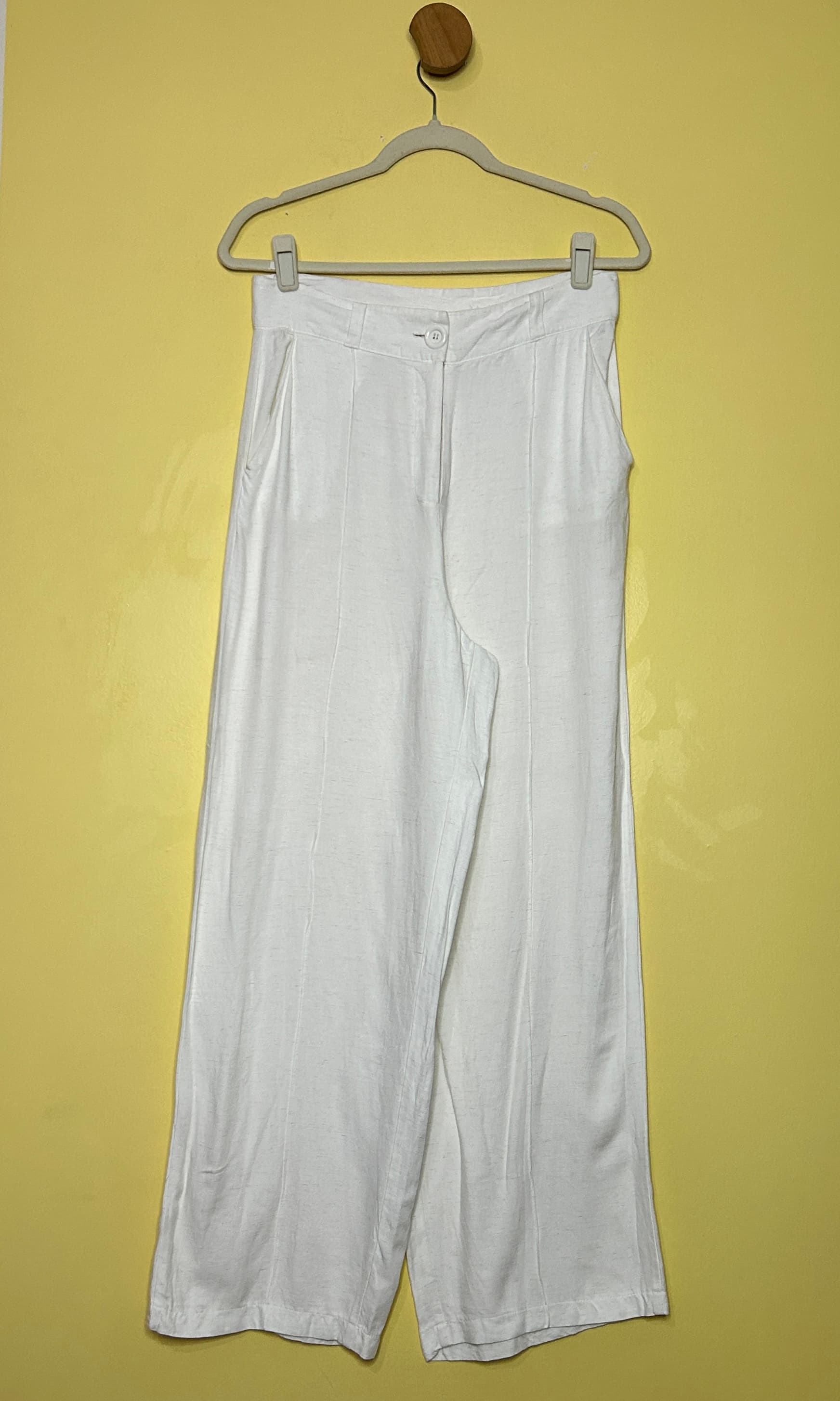 Calça linho reta 