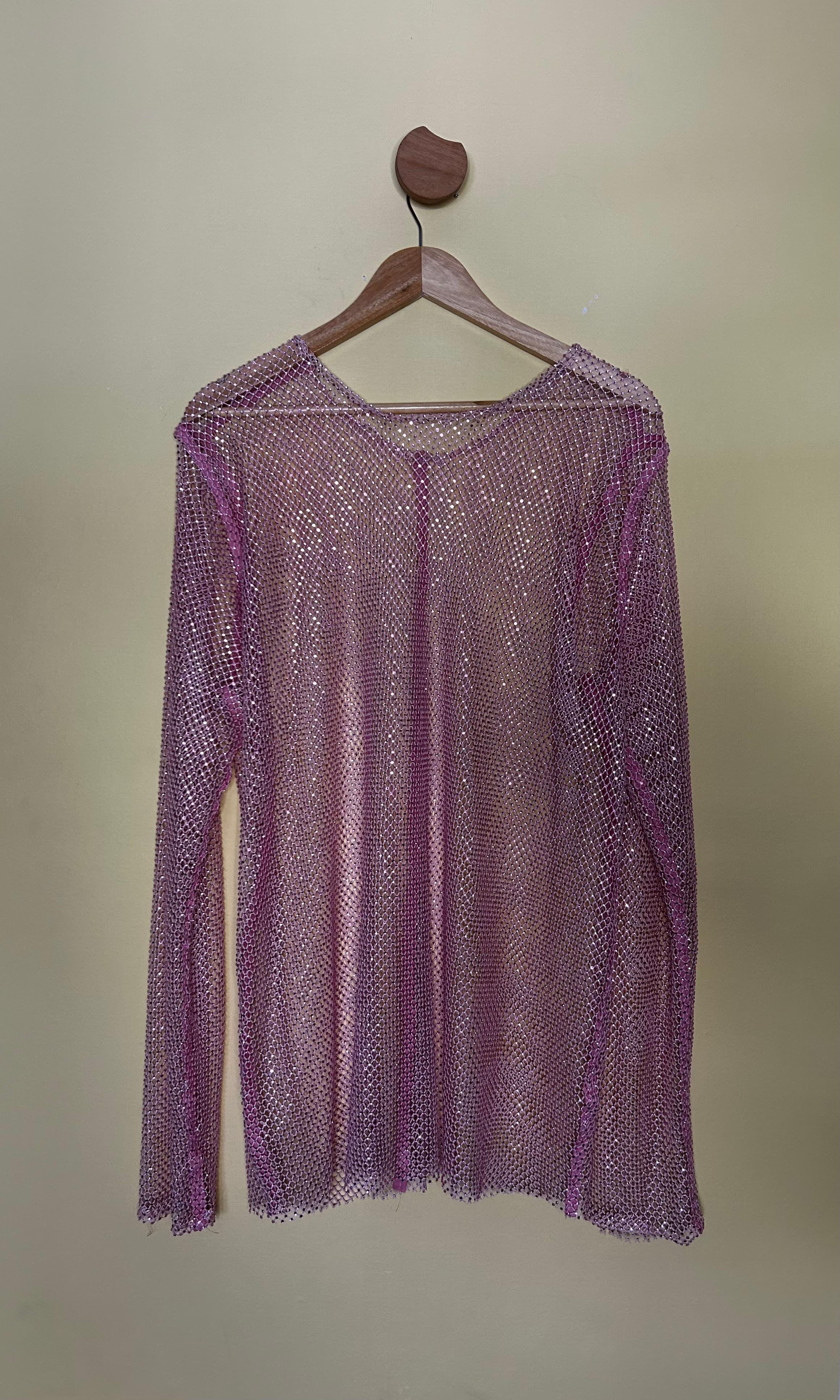 Vestido mini strass rosa