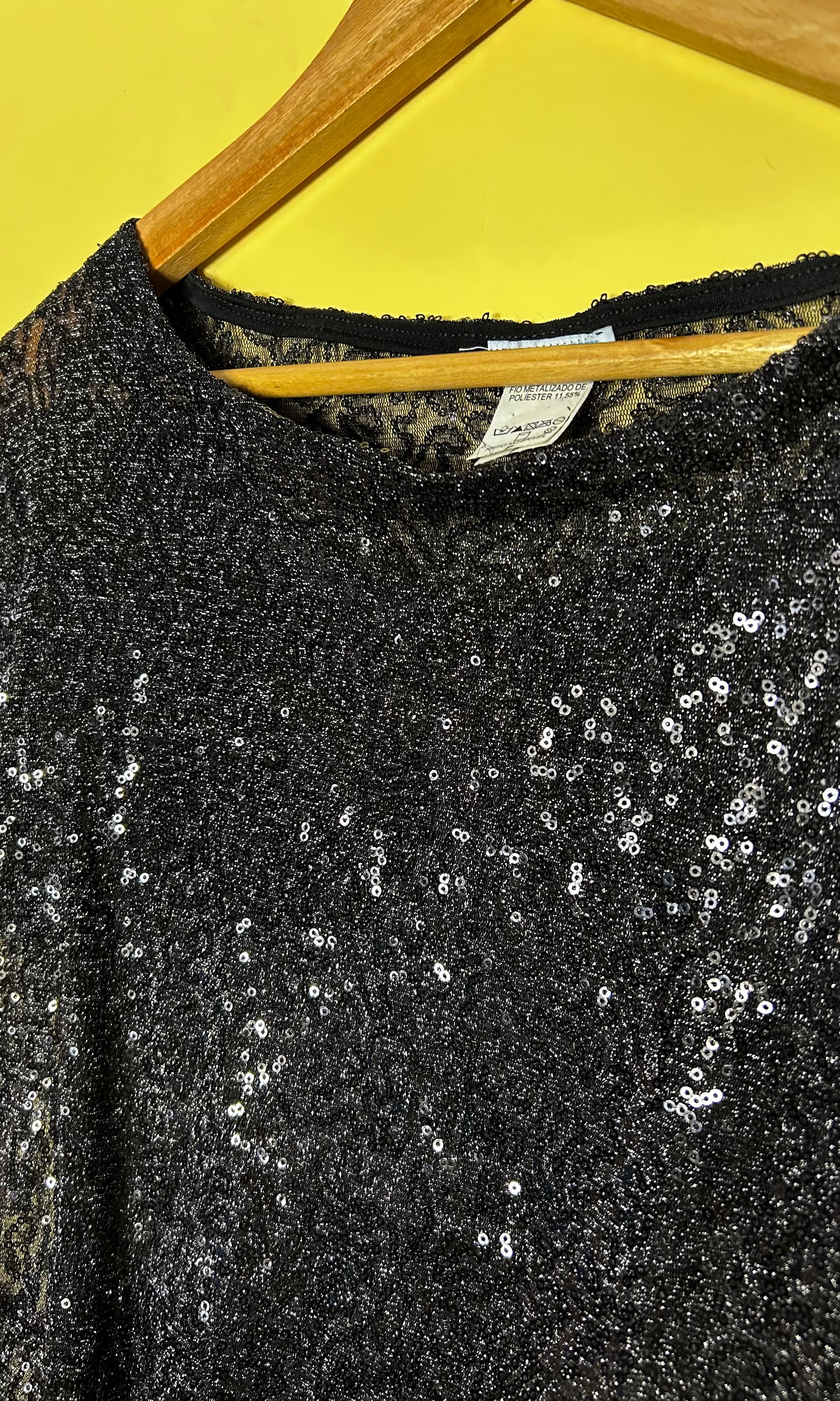 Vestido micro paetê preto — foto 3