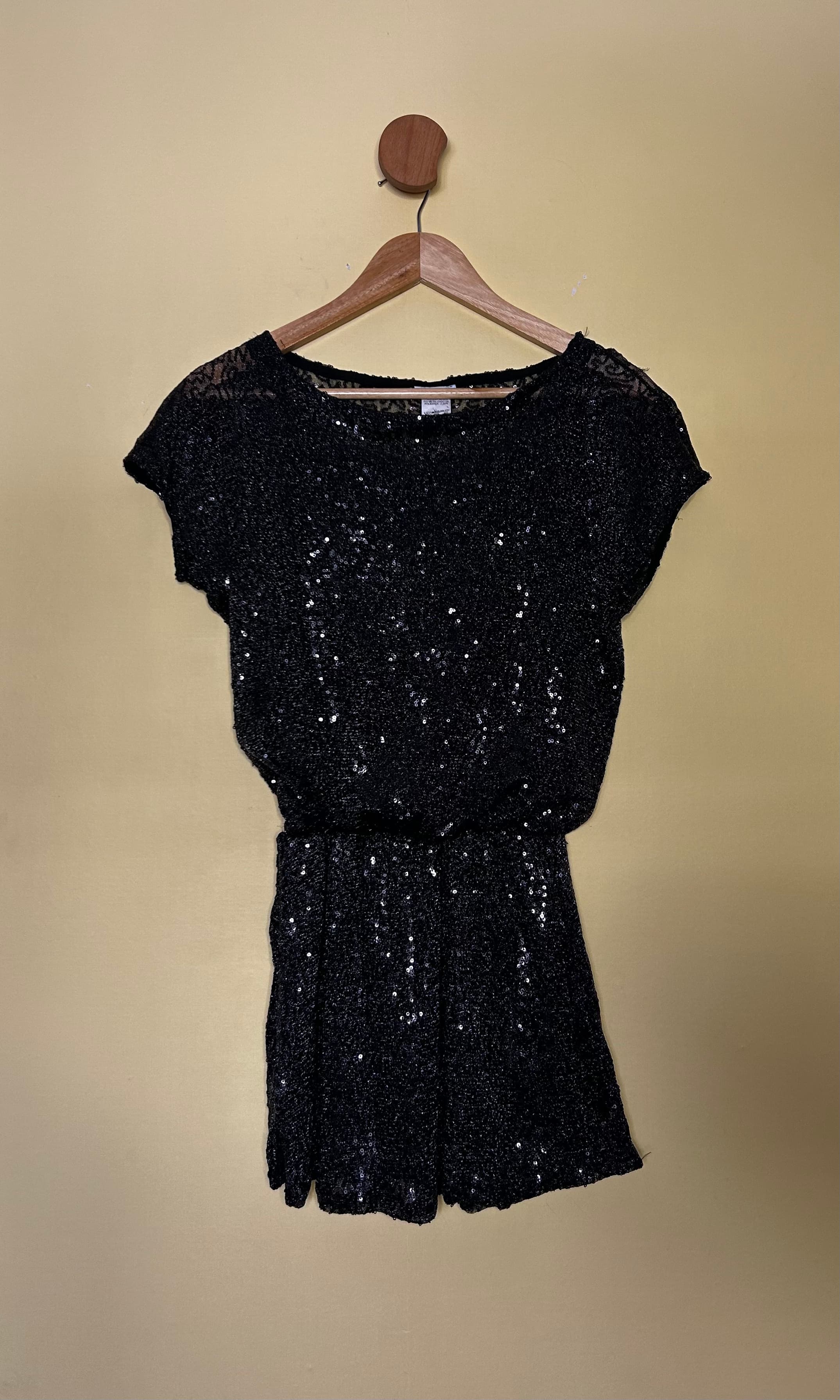 Vestido micro paetê preto