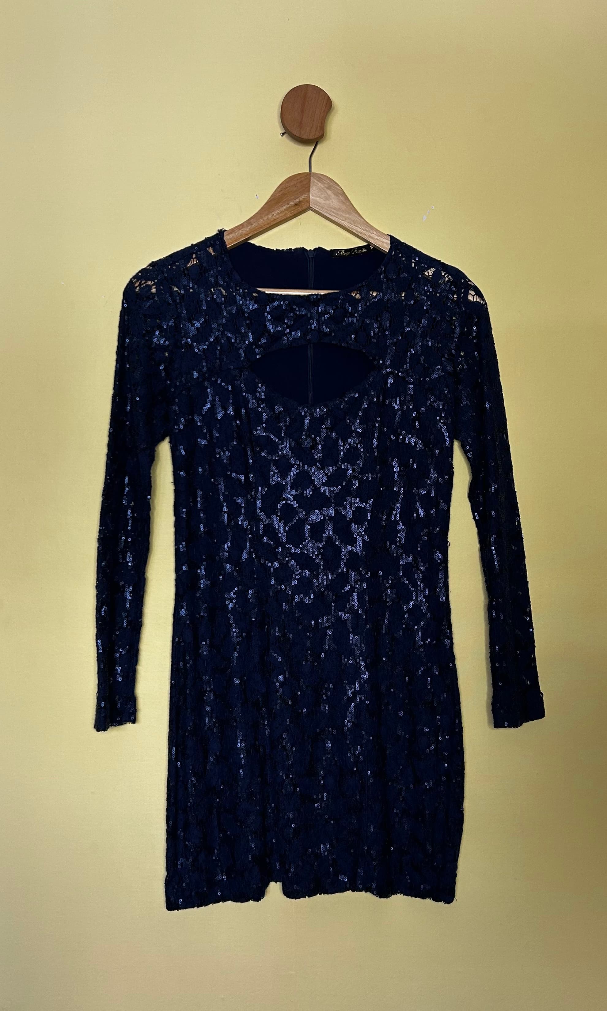 Vestido mini renda paetê