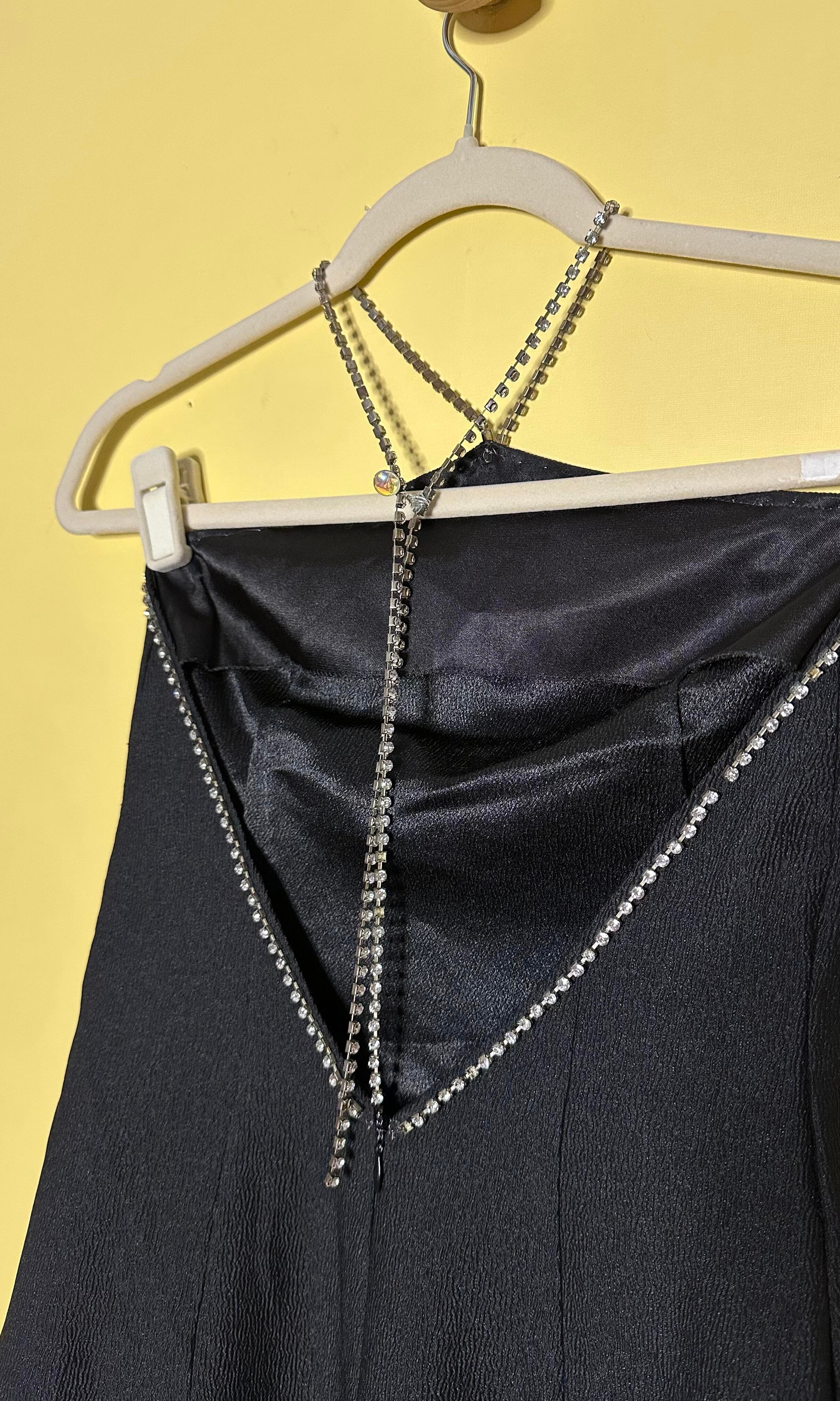 Vestido longo frente única alça strass — foto 3