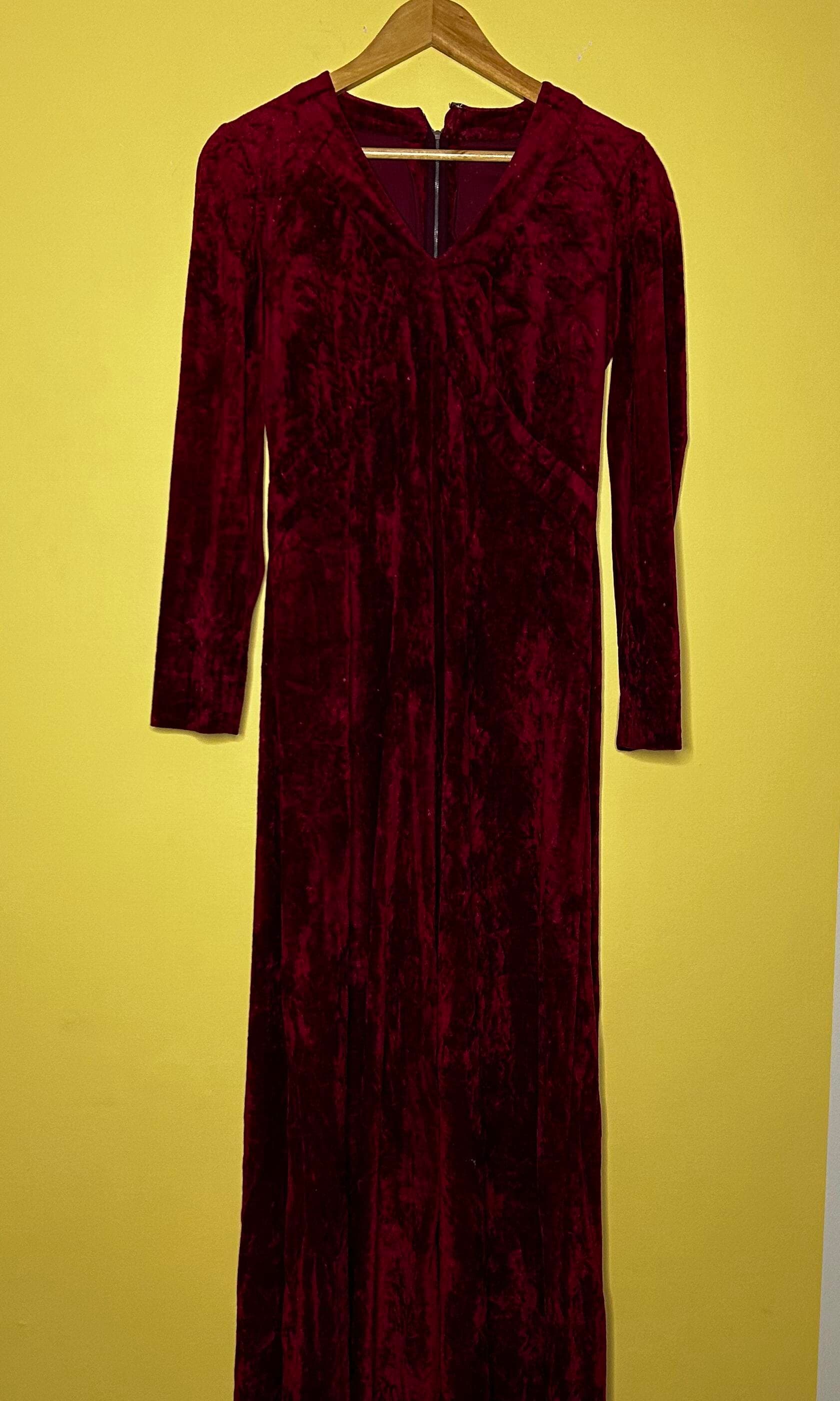 Vestido longo veludo vermelho