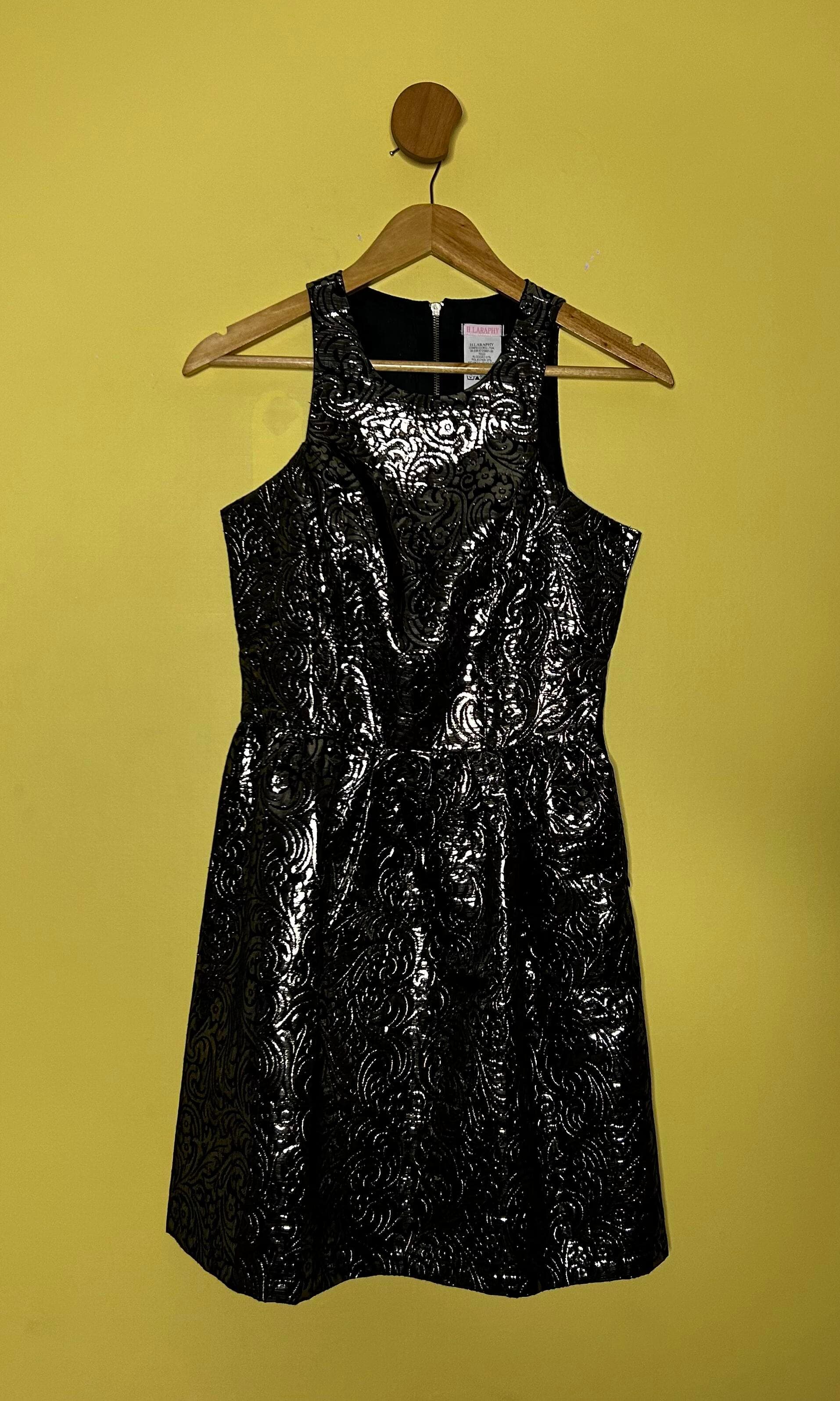 Vestido mini estampa metalizada