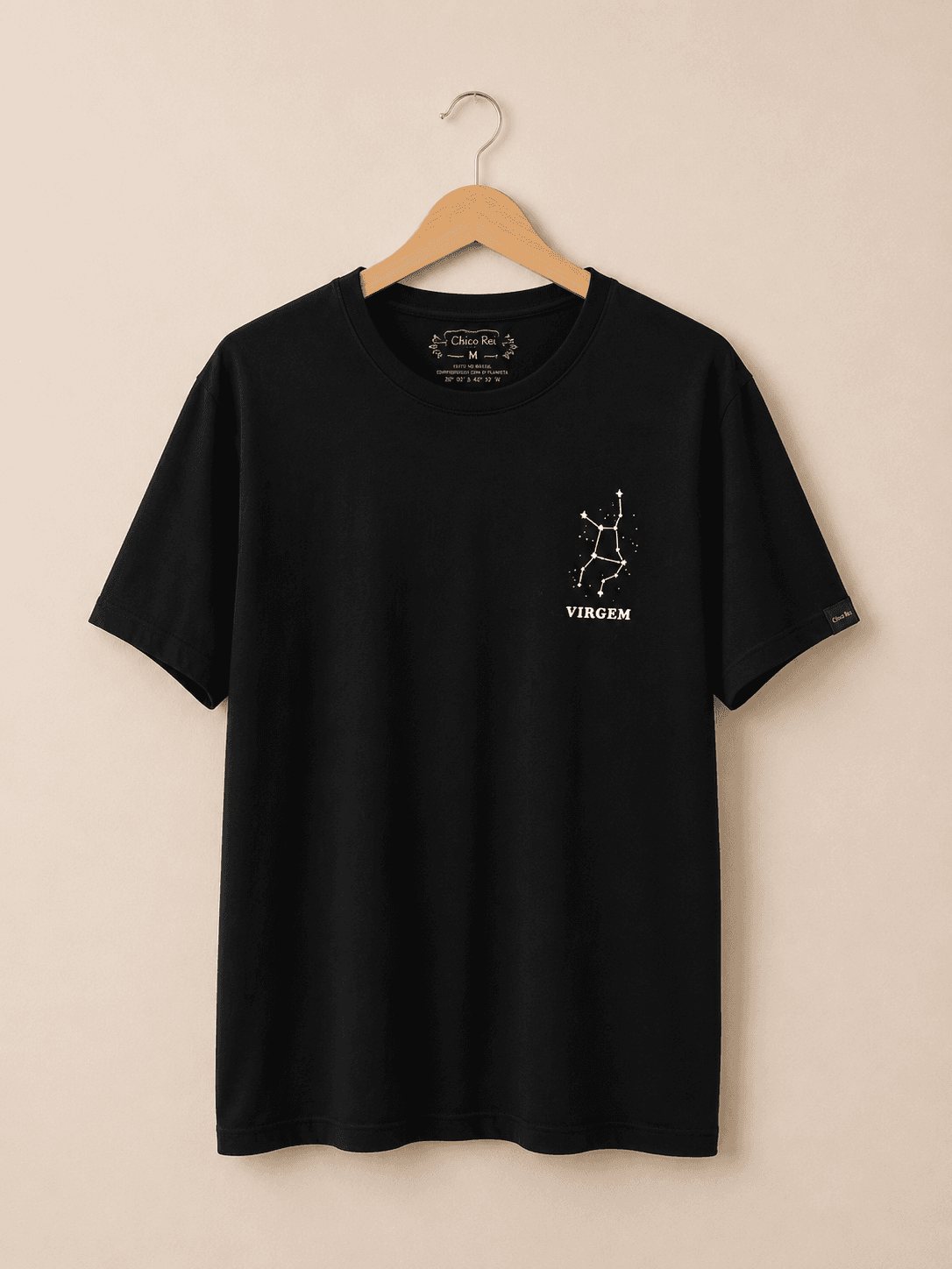 Camiseta preta signo virgem