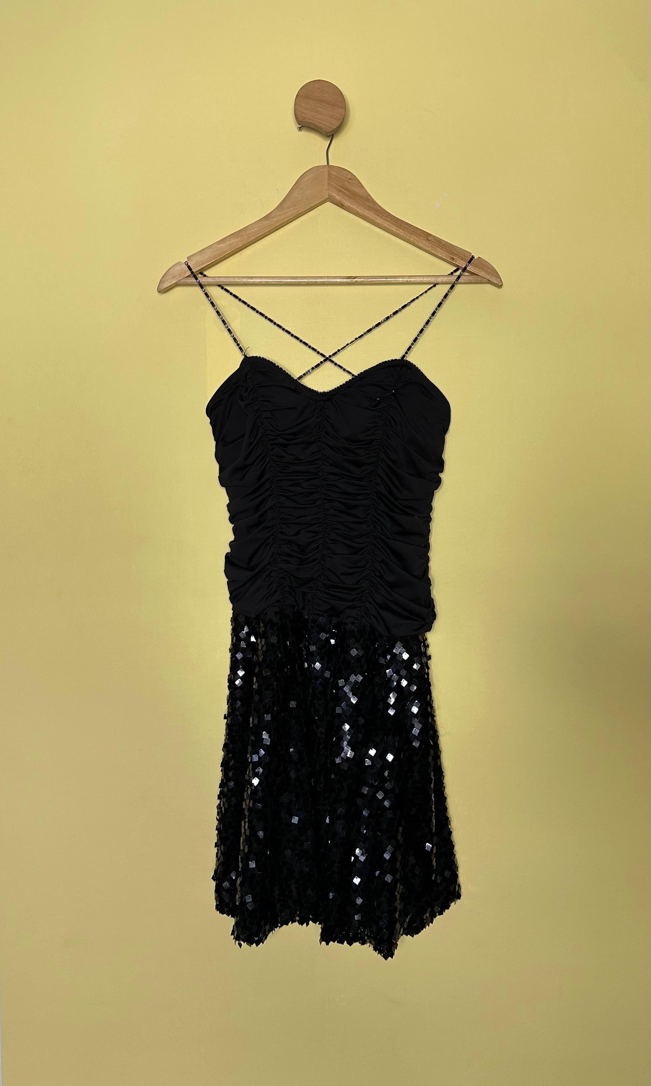 Vestido drapeado paetê — foto 2